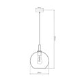 Fantasia Fantasia OSIRA hanglamp, stalen armatuur zwart-goud met amber glazen kap, E27-fitting, Ø250mm, IP20