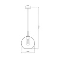 Suspension Iris E27 Ø250mm Noir + or, verre ambré