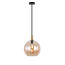 Fantasia Suspension Fantasia OSIRA avec abat-jour en verre ambré Ø300mm, structure noir et or, douille E27