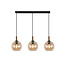 Fantasia Colgante Fantasia Osira E27 3L, estructura negro/oro con cristal ámbar, 3x Ø200mm, IP20