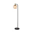 Iris floor lamp E27 Black + gold, amber glass Ø250mm