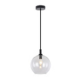 Lampe à suspension Aris Ø200mm E27 Noir, verre clair