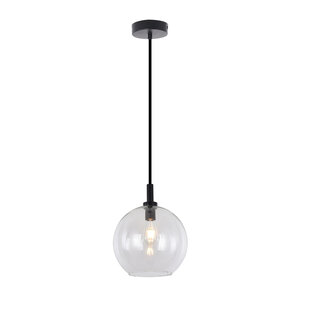 Aris hanglamp Ø200mm E27 Zwart, helder glas