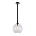 Lampe à suspension Aris Ø250mm E27 Noir, verre clair