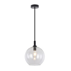 Fantasia Osira Hängelampe E27 schwarz, klares Glas Ø250mm