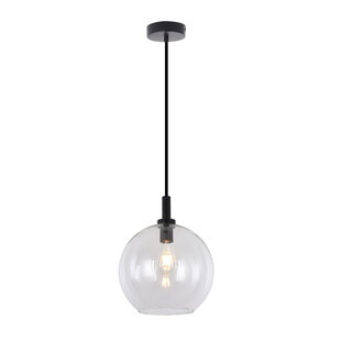 Fantasia Osira Hängelampe E27 schwarz, klares Glas Ø250mm
