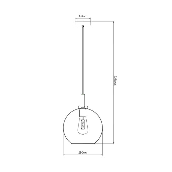 Lampe à suspension Aris Ø250mm E27 Noir, verre clair