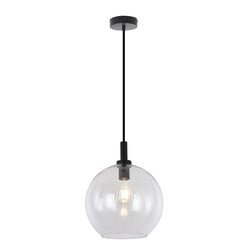 Fantasia Osira hanging lamp E27 black, clear glass Ø300mm