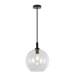 Fantasia Osira hanglamp E27 zwart, helder glas Ø300mm