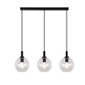 Fantasia Osira hanging lamp E27 3L black, clear glass 3x Ø200mm - steel pendant lamp with 3 light points, IP20
