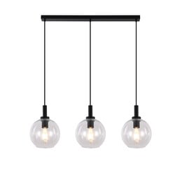 Lámpara colgante Fantasia Osira E27 3L negro, cristal claro 3x Ø200mm