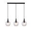 Aris elegant hanging lamp E27 3L Black, clear glass 3x Ø200mm