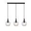 Fantasia Osira Hängelampe E27 3L schwarz, klares Glas 3x Ø200mm - Pendelleuchte aus Stahl mit 3 Lichtpunkten, IP20