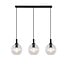 Fantasia Osira hanging lamp E27 3L black, clear glass 3x Ø200mm - steel pendant lamp with 3 light points, IP20