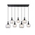 Aris large hanging lamp E27 7L Black, clear glass 3x Ø200mm, 4x Ø250mm