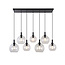 Fantasia Suspension Fantasia Osira E27 7L noir, verre clair - suspension en acier, 7 points lumineux, IP20