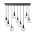 Fantasia Fantasia Osira hanglamp E27 zwart, helder glas, 9 lichtpunten