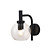Aris wall light E27 Black, clear glass Ø150mm