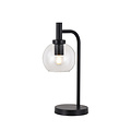 Fantasia Osira table lamp E27 black, clear glass Ø150mm - steel table lamp with 1 light point, IP20