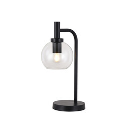Fantasia Osira table lamp E27 black, clear glass Ø150mm