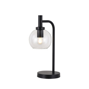 Fantasia Osira Tischleuchte E27 schwarz, klares Glas Ø150mm