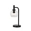 Lámpara de mesa Fantasia Osira E27 negro, cristal claro Ø150mm - lámpara de acero con 1 punto de luz, IP20
