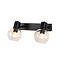 Fantasia Fantasia OSIRA wall light with 2x E14 fitting, clear glass, steel, IP20, 250 x 150 mm