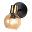 Fantasia Fantasia Iris wall light, steel with amber glass, 1x E14 fitting, built-in switch, 110x150mm, IP20
