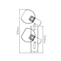 Fantasia Applique Osira de Fantasia avec 2 points lumineux E14, structure noire et verre ambré, IP20, 250x150 mm