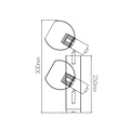 Fantasia Fantasia Osira wall light with 2 E14 sockets, black metal frame and amber glass shades, IP20, 250x150 mm