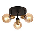 Lámpara de techo Iris 3x E14 cristal ámbar