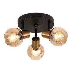 Iris ceiling light 3x E14 amber glass