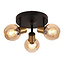 Fantasia Fantasia OSIRA ceiling light with 3 light points, E14 fitting, amber glass, diameter 370 mm and height 145 mm