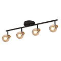Fantasia Iris bar-shaped ceiling light, steel and amber glass, 4 x E14, 790 x 180 mm, IP20