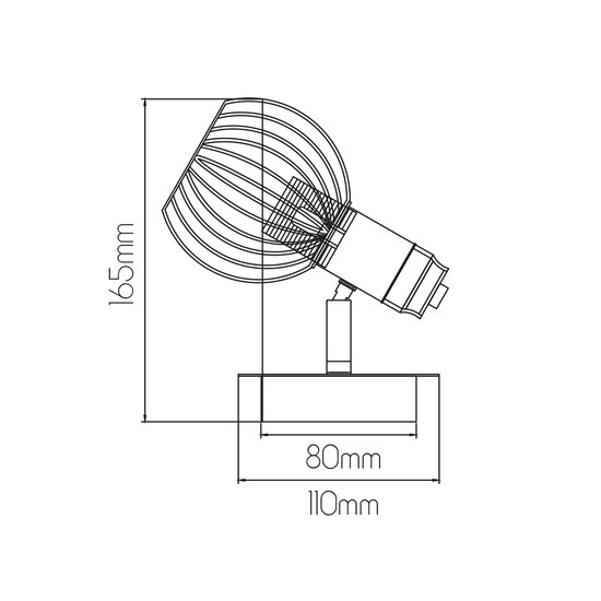 Fantasia RAGA wall light with 1 E14 light point, black/bronze, 110 x 165 mm, IP20, built-in switch