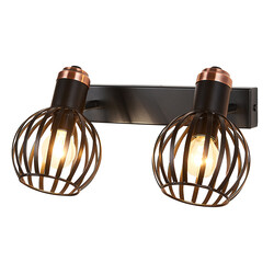 Aplique Janeiro 2x E14 negro / bronce