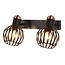 Fantasia Aplique de pared Fantasia Janeiro con 2 puntos de luz, casquillo E14, negro y bronce, acero, regulable