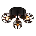 Fantasia Fantasia Janeiro plafondlamp met 3 lichtpunten, fitting E14, zwart met brons, staal, diameter 390 mm