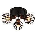 Fantasia Janeiro Deckenleuchte mit 3 Lichtpunkten, Fassung E14 (Leuchtmittel nicht enthalten), Stahl schwarz/bronze, Ø390 x H160 mm, IP20