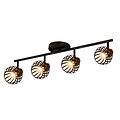 Janeiro plafond licht balk 4x zwart / brons