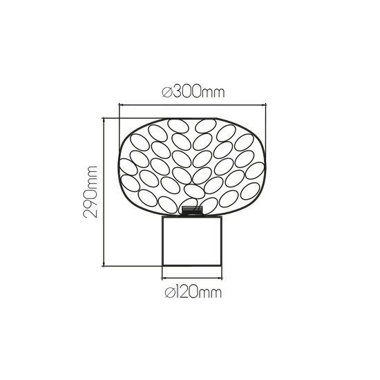 Lampe de table Astrid E27 Or + verre gris cendré Ø300mm