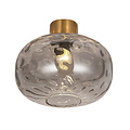 Fantasia Fantasia Astrid plafondlamp met E27-fitting, goudkleurig metaal met asgrijs glas, diameter 300 mm