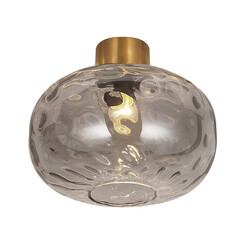 Plafonnier Fantasia Astrid E27 or et verre gris cendre