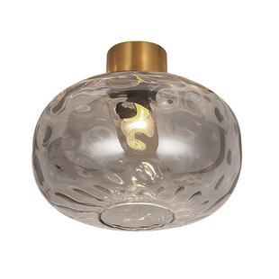 Fantasia Astrid ceiling lamp E27 gold with ash gray glass
