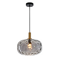 Fantasia Fantasia Astrid maxi hanglamp met E27-fitting, goudkleurig metaal met asgrijs glas, diameter 300 mm, dimbaar