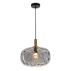 Astrid maxi pendant lamp E27 Gold + ash gray glass Ø300mm