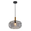 Astrid maxi suspension E27 Or + verre gris cendré Ø300mm