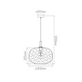 Astrid maxi pendellamp E27 Goud + as grijs glas Ø300mm