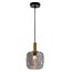 Fantasia Okiru small pendant lamp with E27 fitting, black steel frame and ash grey glass shade, Ø150 mm, cord 1200 mm