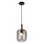 Suspension moyenne Astrid E27 Noir + verre gris cendré Ø180mm